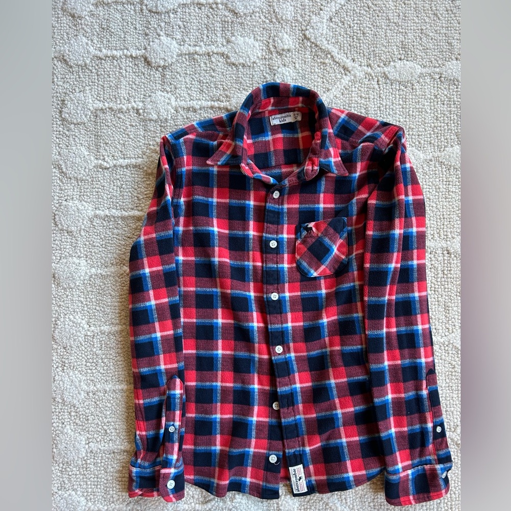 Abercrombie Kids Red and Blue Plaid Shirt